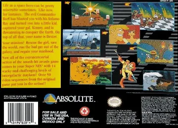 Space Ace (USA) (Beta) box cover back